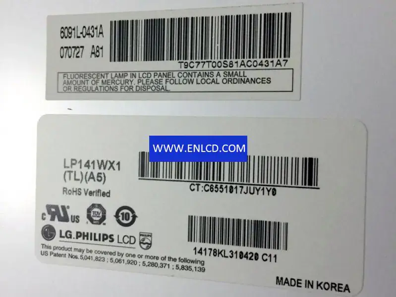 Remplacement du panneau LCD LP141WX1-TLA5 LG Display pour écran tactile