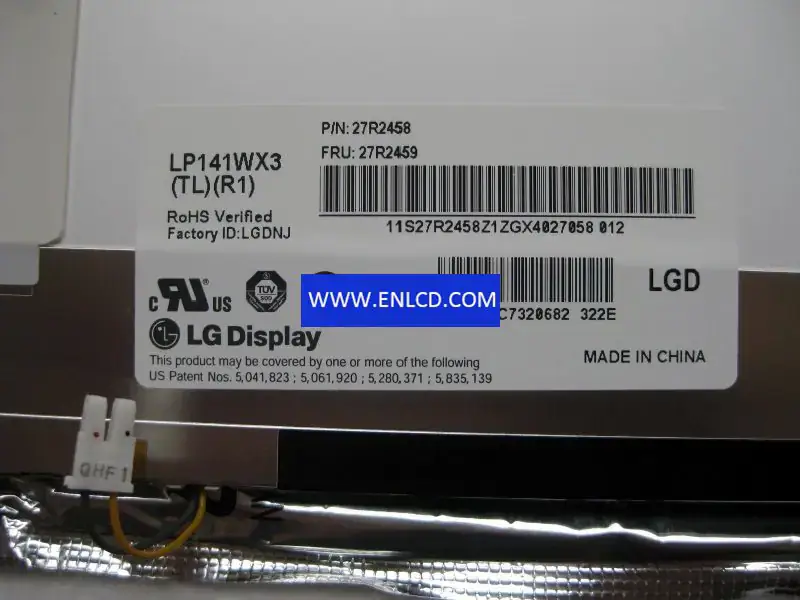 Remplacement du panneau LCD LP141WX3-TLR1 LG Display