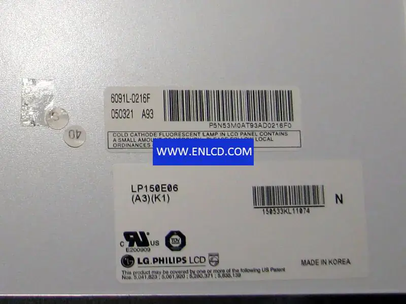 Remplacement du panneau LCD LP150E06-A3K1 LG Display pour ordinateur portable