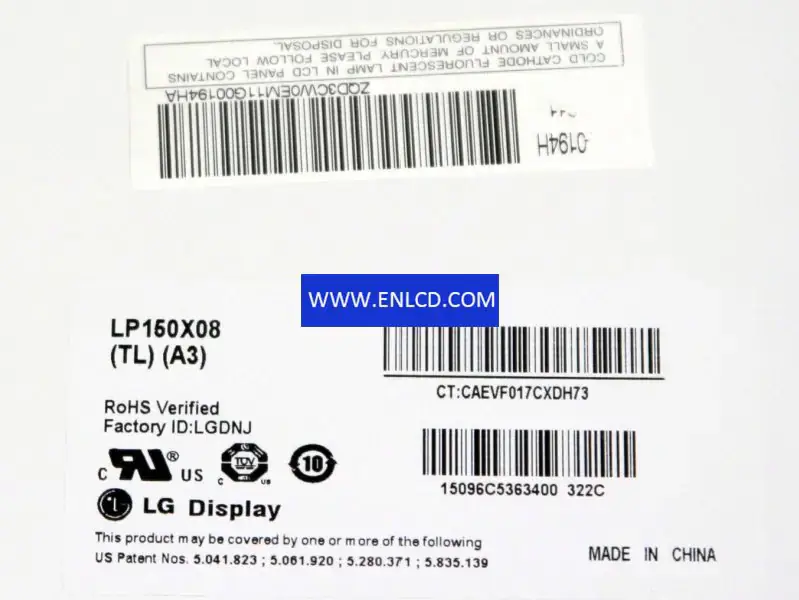 LP150X08-TLA3 LG Display LCD パネル交換用 3.3V (標準)