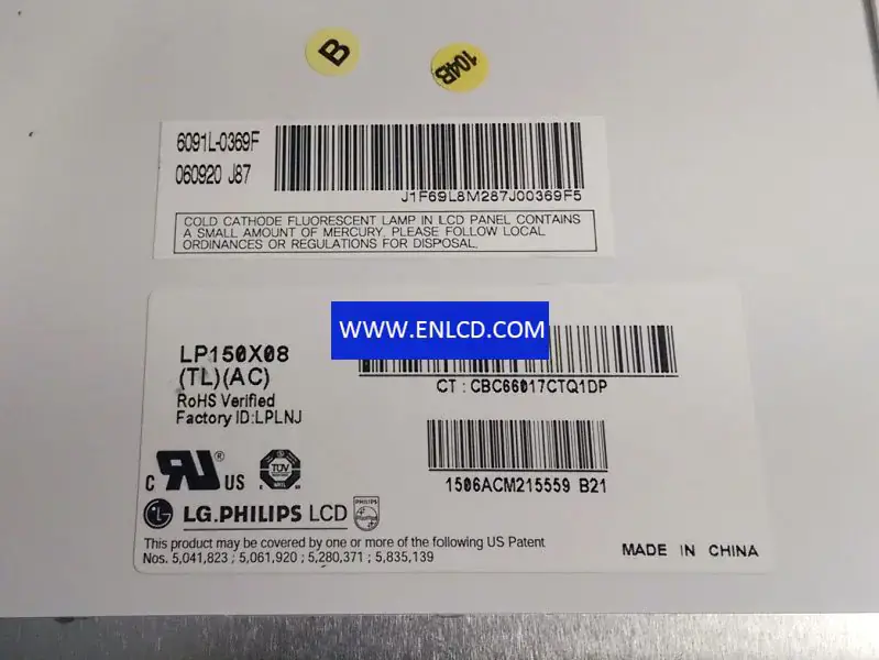 Remplacement du panneau LCD LP150X08-TLAC LG Display