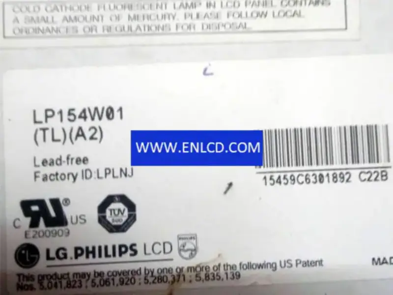 Remplacement du panneau LCD LP154W01-TLA2 LG Display pour ordinateur portable