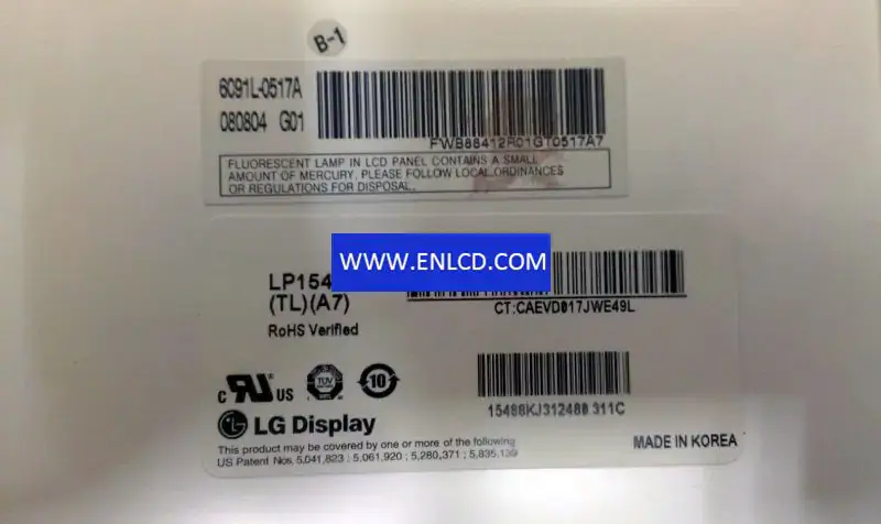 LP154WE2-TLA7 LG Display LCD panel replacement for Touch Panel