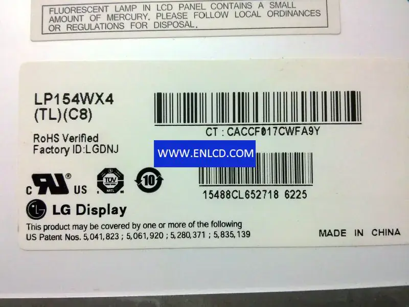 LP154WX4-TLC8 LG Display LCD panel replacement for Laptop
