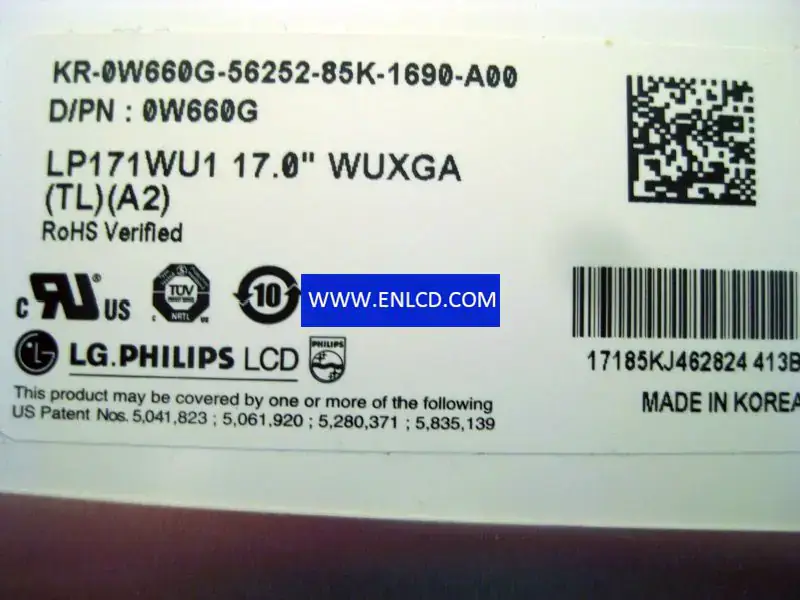 Remplacement du panneau LCD LP171WU1-TLA2 LG Display pour ordinateur portable