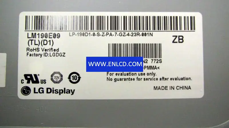 Remplacement du panneau LCD LM190E09-TLD1 LG Display pour écran tactile