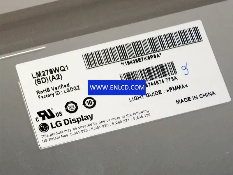 LM270WQ1-SDA2 LG Display デスクトップモニター用 LCD パネル交換品
