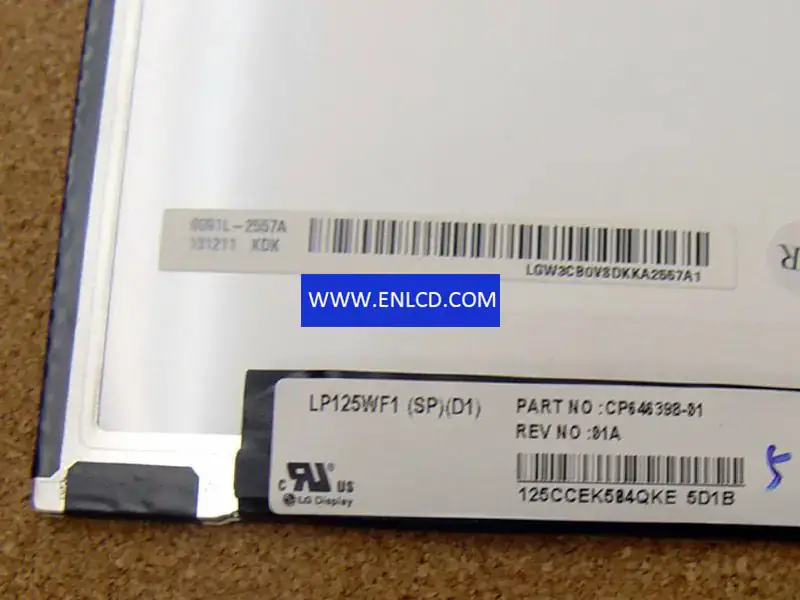 Remplacement du panneau LCD LP125WF1-SPD1 LG Display pour ordinateur portable