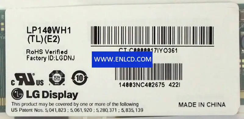 Sostituzione del pannello LCD Display LP140WH1-TLE2 LG per laptop