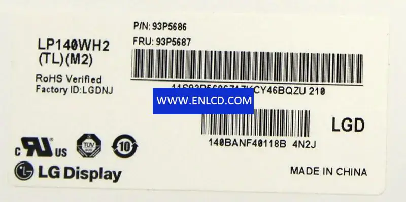 LP140WH2-TLM2 LG LCD-scherm vervanging voor laptop