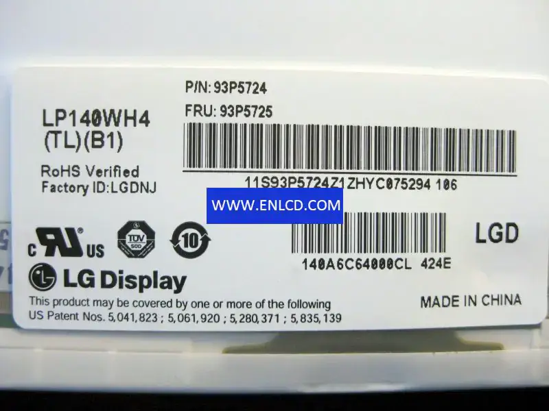 LP140WH4-TLB1 LG Display LCD panel replacement