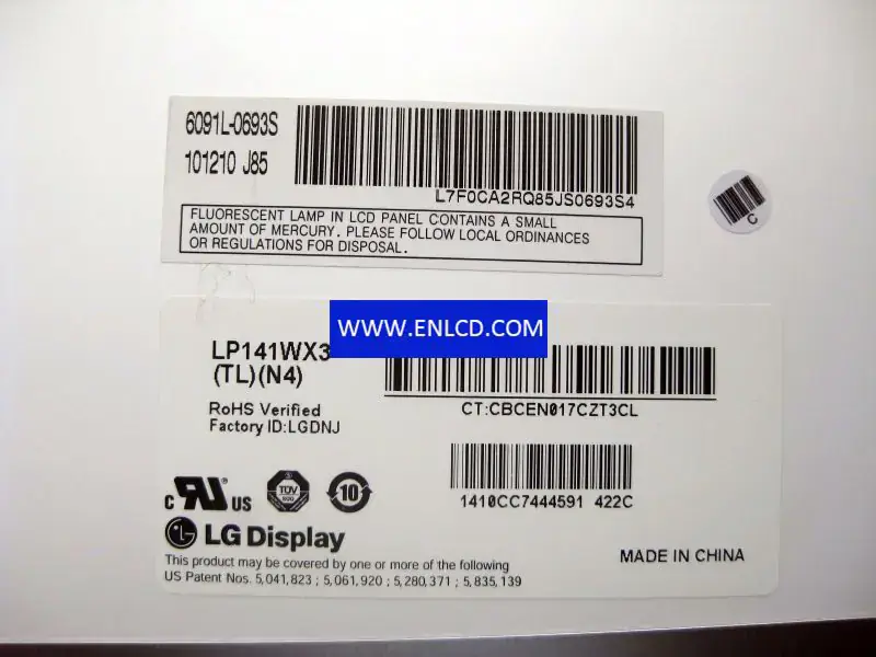 Substituição do painel LCD LP141WX3-TLN4 LG Display para laptop