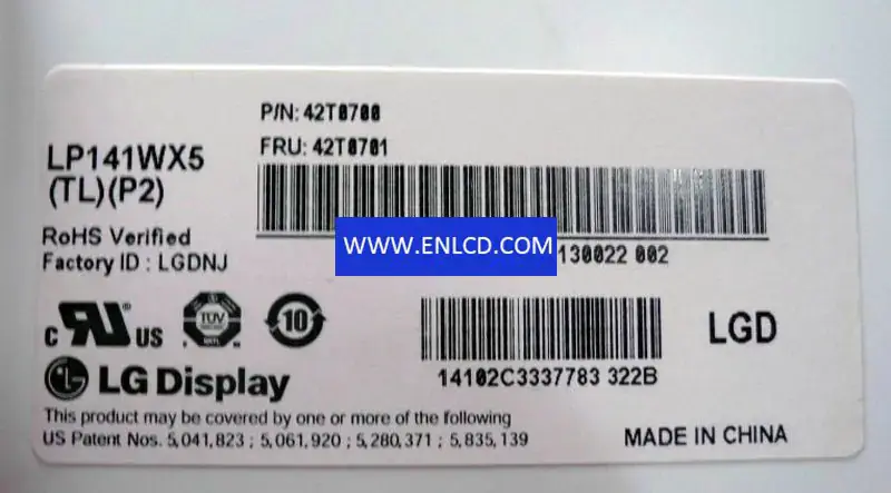 LP141WX5-TLP2 LG Display LCD-Panel-Ersatz