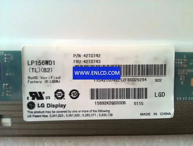 Remplacement du panneau LCD LP156WD1-TLB2 LG Display pour ordinateur portable