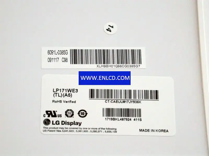 LP171WE3-TLA5 LG Display LCD panel replacement