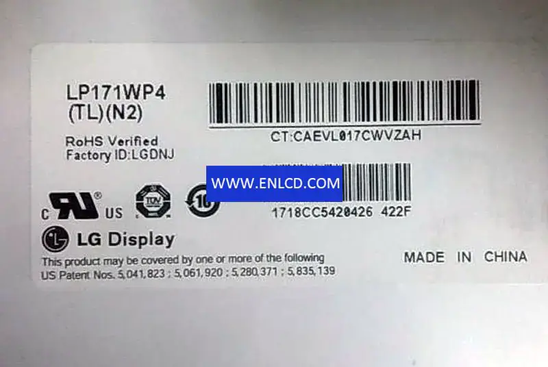 LP171WP4-TLN2 LG Display LCD panel replacement for Laptop
