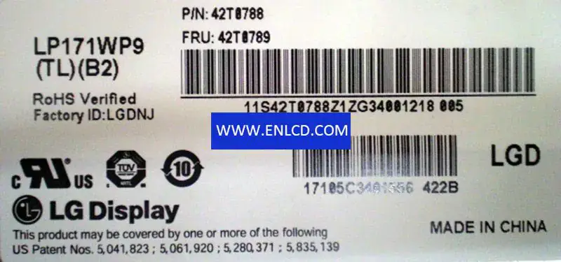 Display LG LP171WP9-TLB2 LCD