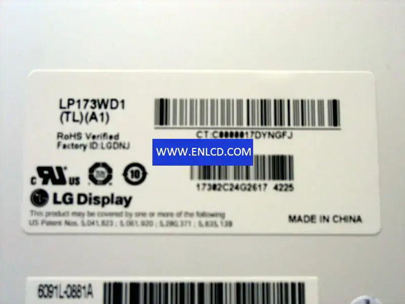 Remplacement du panneau LCD LP173WD1-TLA1 LG Display pour ordinateur portable