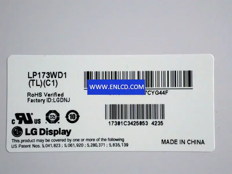 Remplacement du panneau LCD LP173WD1-TLC1 LG Display pour ordinateur portable