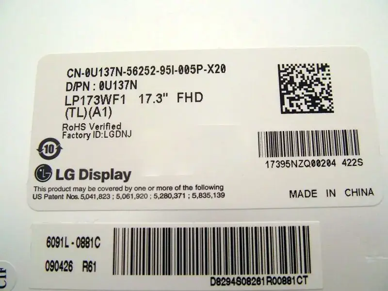 LG Display LP173WF1-TLA1 LCD panel