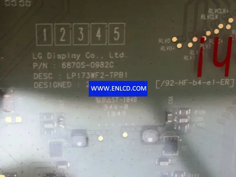 LP173WF2-TPA1 LG Display LCD panel replacement for Laptop