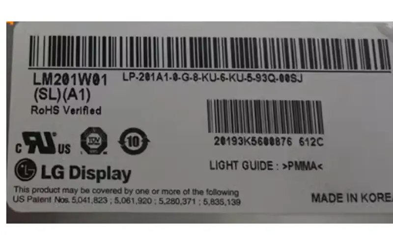 Remplacement du panneau LCD LM201W01-SLA1 LG Display