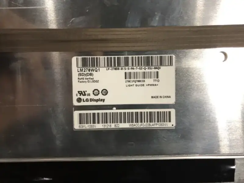 LM270WQ1-SDDB LG 液晶面板取代桌上型顯示器（幾乎全新）