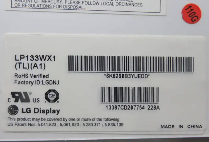 LG Display LP133WX1-TLA1 LCD panel