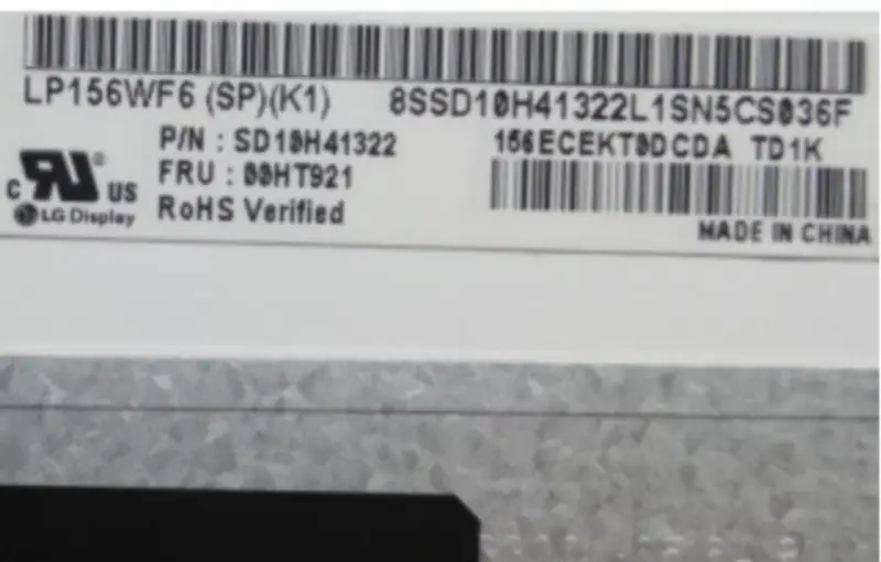 LP156WF6-SPK1 LG Display LCD panel replacement for Touch Panel