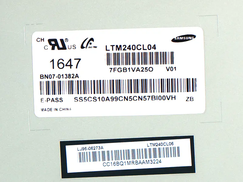 Remplacement du panneau LCD Samsung LTM240CL04