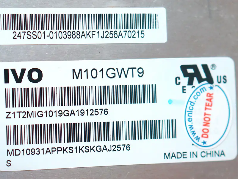 Remplacement du panneau LCD M101GWT9 R3 IVO pour affichage automobile