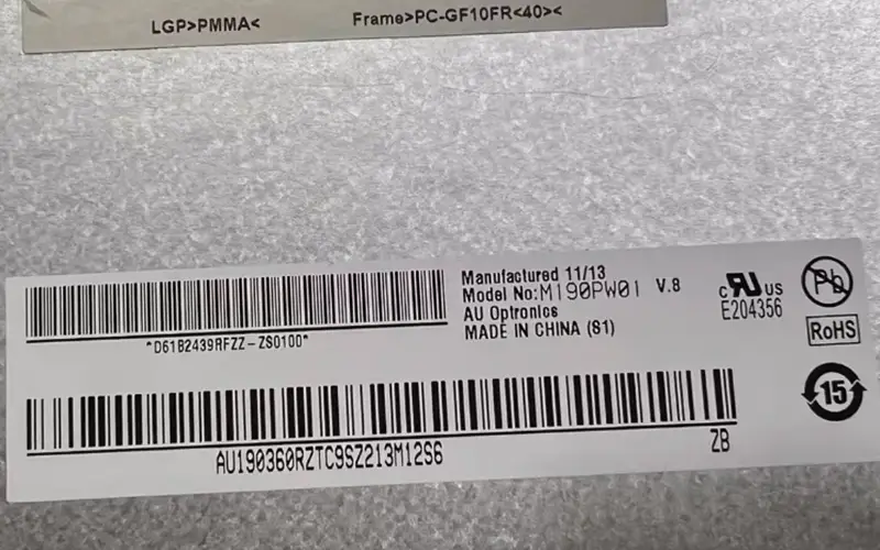 M190PW01 Sostituzione del pannello LCD V8 AUO per monitor da tavolo