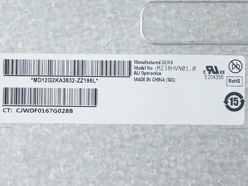 Remplacement du panneau LCD M238HVN01.0 AUO pour moniteur de bureau