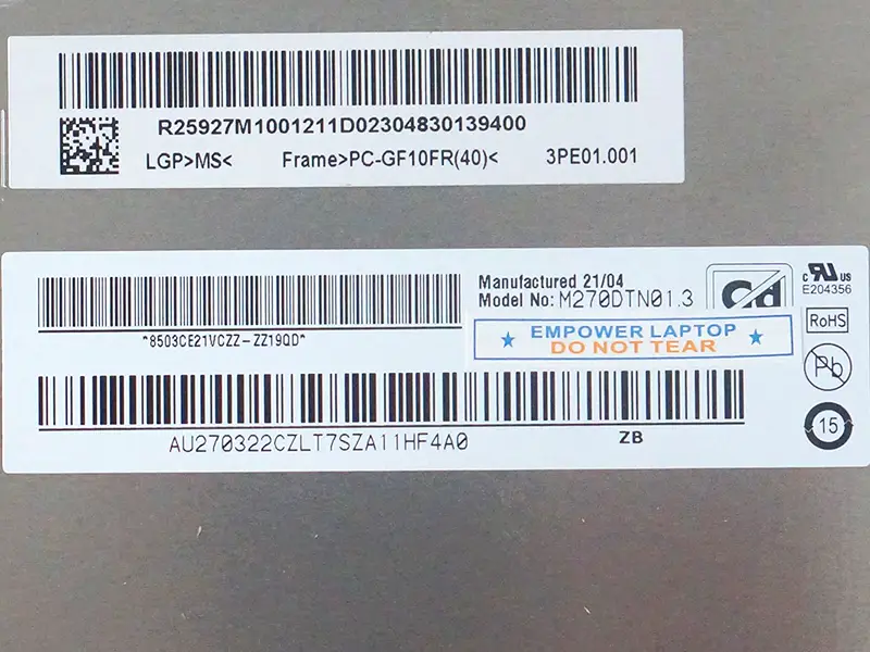 M270DTN01.3 Pannello LCD AUO sostitutivo per monitor da tavolo