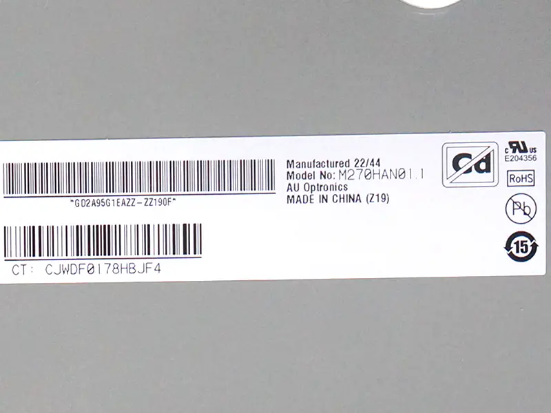 Remplacement du panneau LCD M270HAN01.1 AUO pour moniteur de bureau