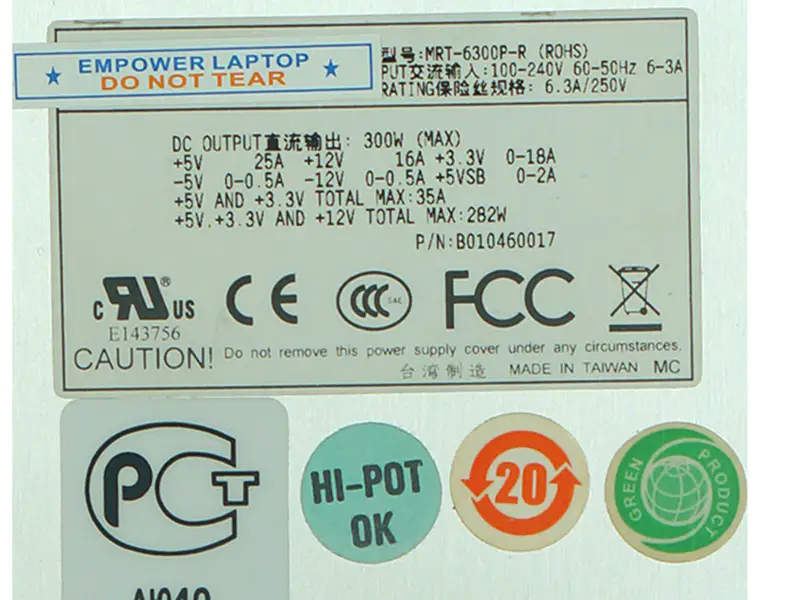 Alimentation pour Zippy Emacs Advantech 300W Switching Power Supply MRT-6300P-R