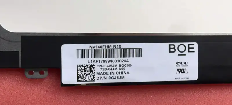 Remplacement du panneau LCD NV140FHM-N46 BOE pour ordinateur portable