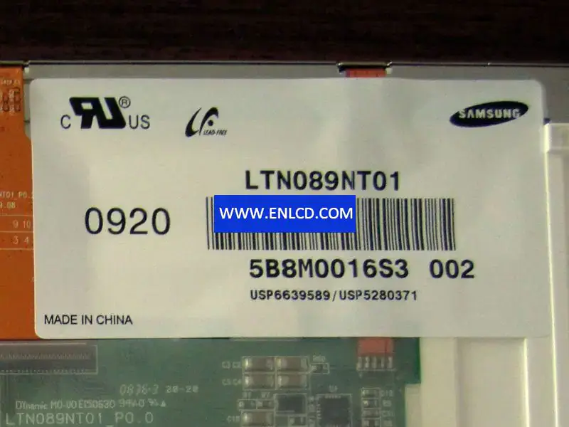 LTN089NT01 Remplacement du panneau LCD Samsung pour MP4 PMP, Netbook PC