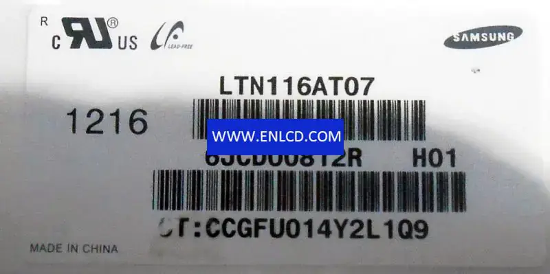 LTN116AT07-H01 Netbook PC, Dizüstü Bilgisayar için Samsung LCD panel değiştirme