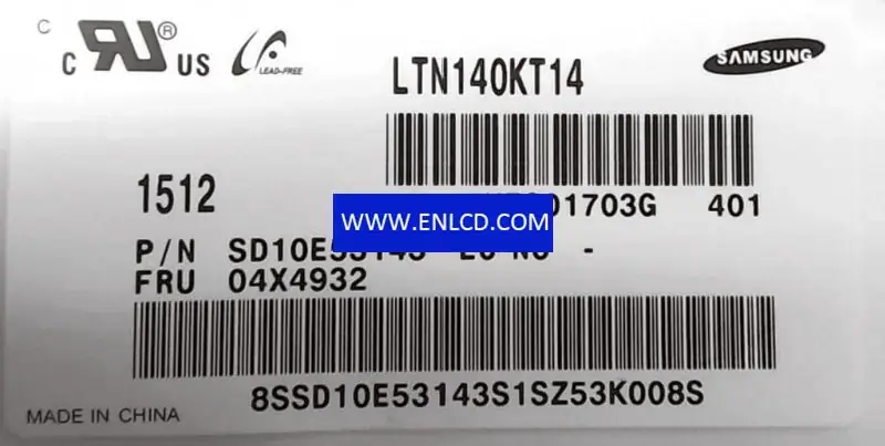LTN140KT14-401 Samsung LCD panel replacement for Laptop