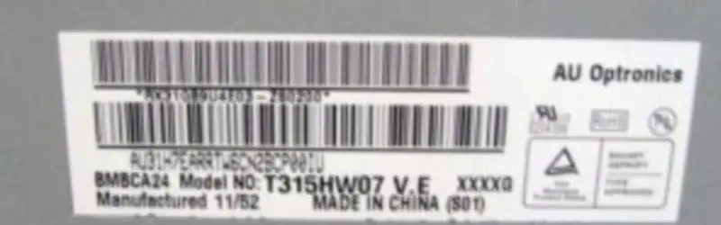 T315HW07 VE AUO LCD panel replacement for Touch Panel