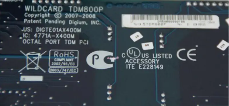 Digium Wildcard * Asterisk TDM800P Scheda VoIP Asterisk a 8 porte con cancellazione dell'eco Doppia scheda madre industriale X400M