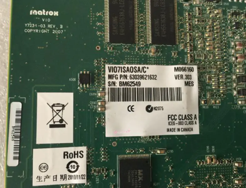 Matrox VIO7ISAOSA/C* VER:303 Y7231-03 REV B Carte mère industrielle PCI Express