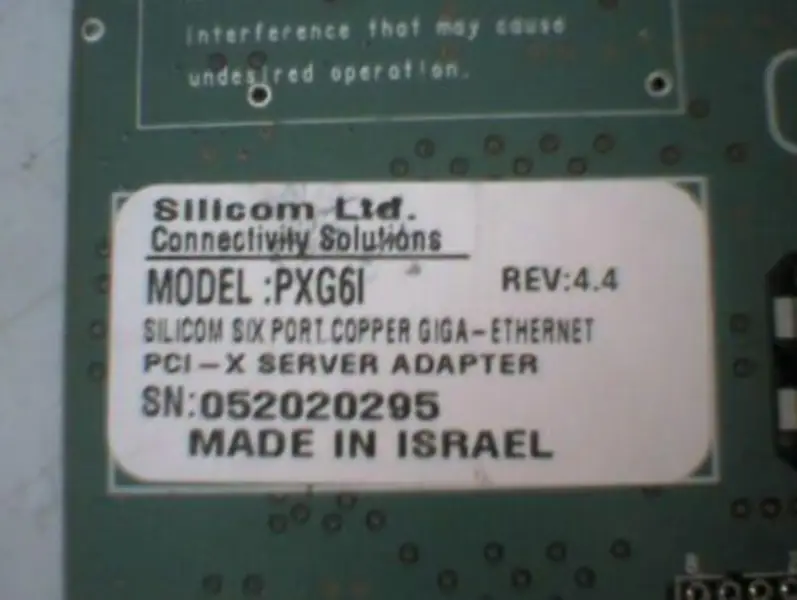 Silicom PXG6I REV 4.4 Sechs Port Kupfer Giga-Ethernet PCI-X Server Adapter
